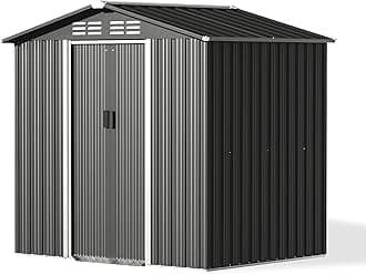 Gotland 6FT x 4FT Metal Storage Shed with Lockable Sliding Doors and Air Vents, Outdoor Utility and Tool Storage for Garden, Backyard, Patio, and Lawn