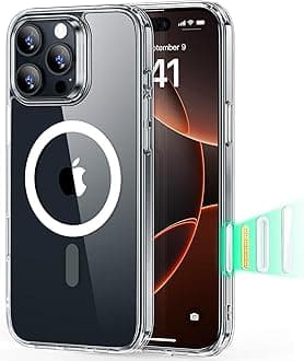 for iPhone 16 Pro Max Case, Camera Control, Compatible with MagSafe, Shockproof Military-Grade Protection, Magnetic Phone Case for iPhone 16 Pro Max, Classic Hybrid Case (HaloLock), Clear | Camera Control, Shockproof, Magnetic Phone Case, HaloLock