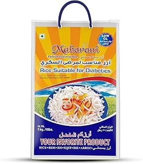 Maharani Diabetic-Friendly Basmati Rice 5kg | Low GI | High Fibre | Non-GMO | Ideal for Sugar-Control Diets | Heart-Healthy Premium Basmati Rice