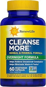 Cleanse More Herbal Formula with Magnesium for Overnight Occasional Constipation Relief; Helps Promote Waste and Toxin Elimination; Gluten, Dairy and Soy Free; 60 Vegetarian Capsules*