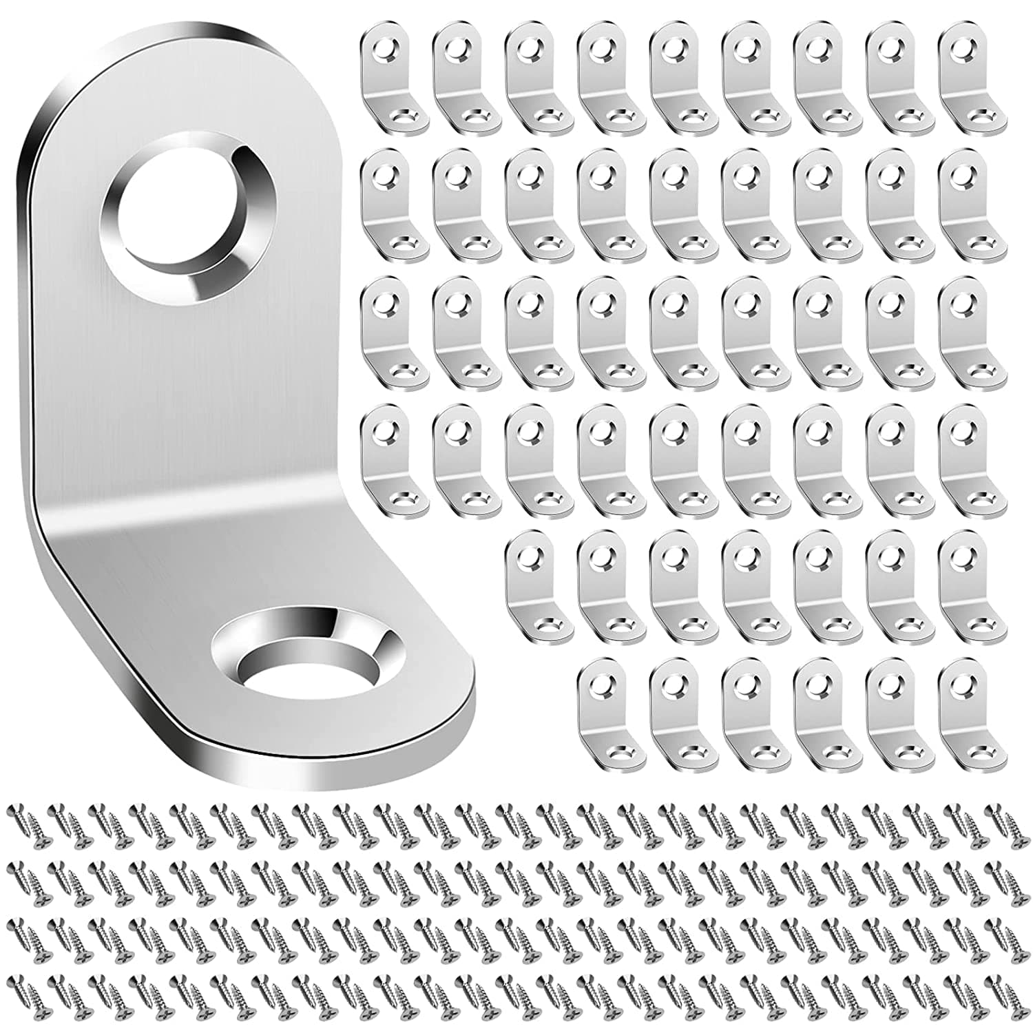 4ever L Shape Glass Panel Shelf Clamp Holder Bracket Support Clip (Material : Stainless Steel) (Single Shelf Button, Pack of 8)