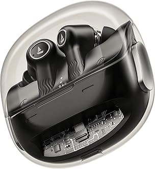 New Launch Nirvana Crystl, Transparent Case,Spatial Audio, ANC(~32dB), 100Hrs Battery,4Mics ENx, Dual Pair,App Support, Bluetooth Earbuds, TWS Ear Buds Wireless Earphones with mic (Quantum Black)