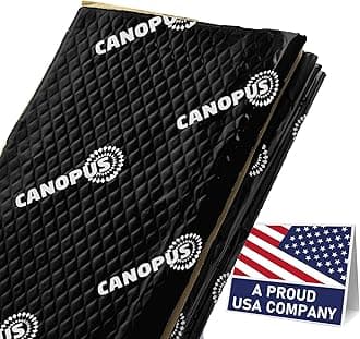 CANOPUS Sound Deadening Mat for Cars, 50 mil 36 sqft, Pack of 18 Sheets, Butyl Sound Deadener Mat, Audio Car Sound Dampening Material for Car Trunk, Door, Floor and Ceiling, Black