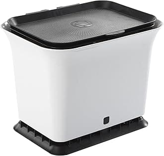 Fresh Air Odor-Free Kitchen Compost Bin, Black and White