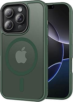 CACOE Magnetic Case for iPhone 16 Pro 6.3 inch, Compatible with MagSafe, Thin Slim Fit Anti-Fingerprint Shockproof Bumper TPU Protective Cover for Women Men Girls(Dark Green)Global Recycled StandardGlobal Recycled StandardGlobal Recycled Standard