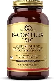 B-Complex “50”, 250 Vegetable Capsules - Energy Metabolism, Cardiovascular Support, Nervous System Support - Non-GMO, Vegan, Gluten Free, Dairy Free, Kosher, Halal - 250 Servings