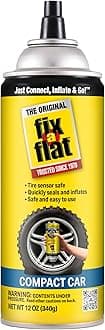 Fix-A-Flat S60410 Aerosol Emergency Flat Tire Repair and Inflator, for Compact Tires, Eco-Friendly Formula, Universal Fit for All Compact Cars, 12 oz. (Pack of 1)
