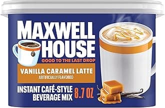 Instant Cafe-Style Beverage Mix, Easy to Prepare, 1 Canister, for Quick Morning Coffee or Afternoon Treat, Vanilla Caramel Latte, Kosher Dairy, 8.7 oz