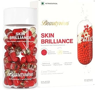Beautywise Dual Action Skin Brilliance 4X Liposomal Glutathione With Nac|Dual Action 60 Capsules |L-Lysine,Grape Seed & Vitamin C | For Skin Brightening & Glow|(Pack of 1)