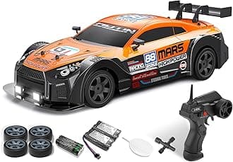 RACENT 1:16 RC Drift Car, 2.4Ghz 4WD 18KM/H Remote Control Car with Spray Mist, Racing and Drifting Wheels, LED Light, 2 Batteries, Sport Model Toys Vehicle for Kids, Boys, Adults