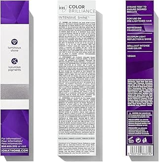 Ion Permanent Brights Creme Hair Color Purple, Vegan, Cruelty Free, PPD Free, 100% Gray Coverage, Long Lasting, Fade Resistant Color, 2.05 oz