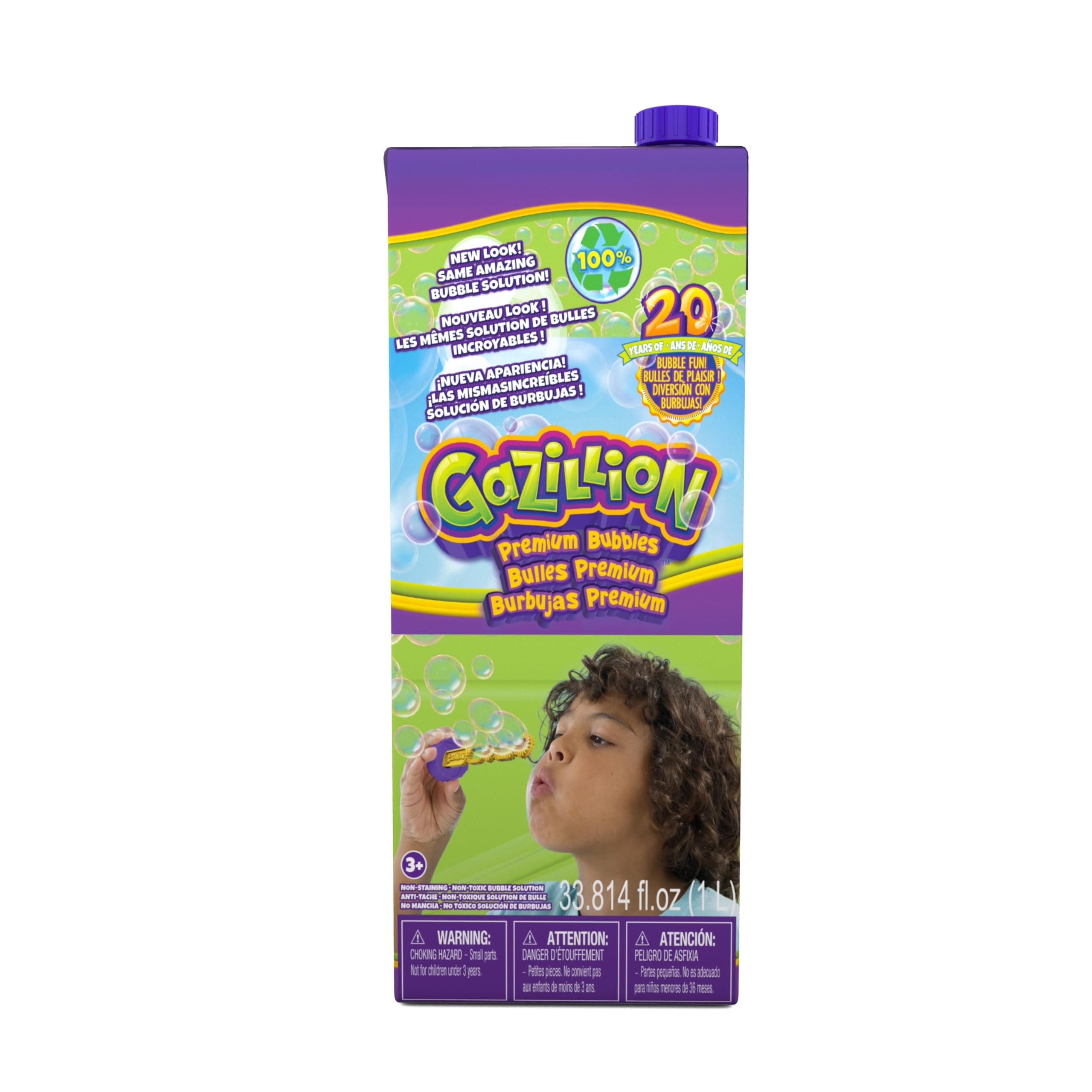 Bubbles Original Premium Bubble Solution 1L - Giant, Vibrant, Safe Bubbles with Eco-Friendly Packaging, Outdoor Party Fun