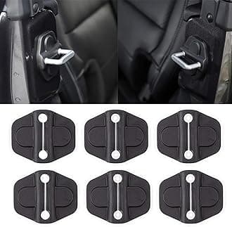 YOCTM Door Lock Decoration Cover for 2018-2026 Jeep Wrangler JL JLU 4XE Unlimited Sahara Sports Rubicon Gladiator JT Door Lock Cover Parts Accessories Black (4Door) (Pack of 6)