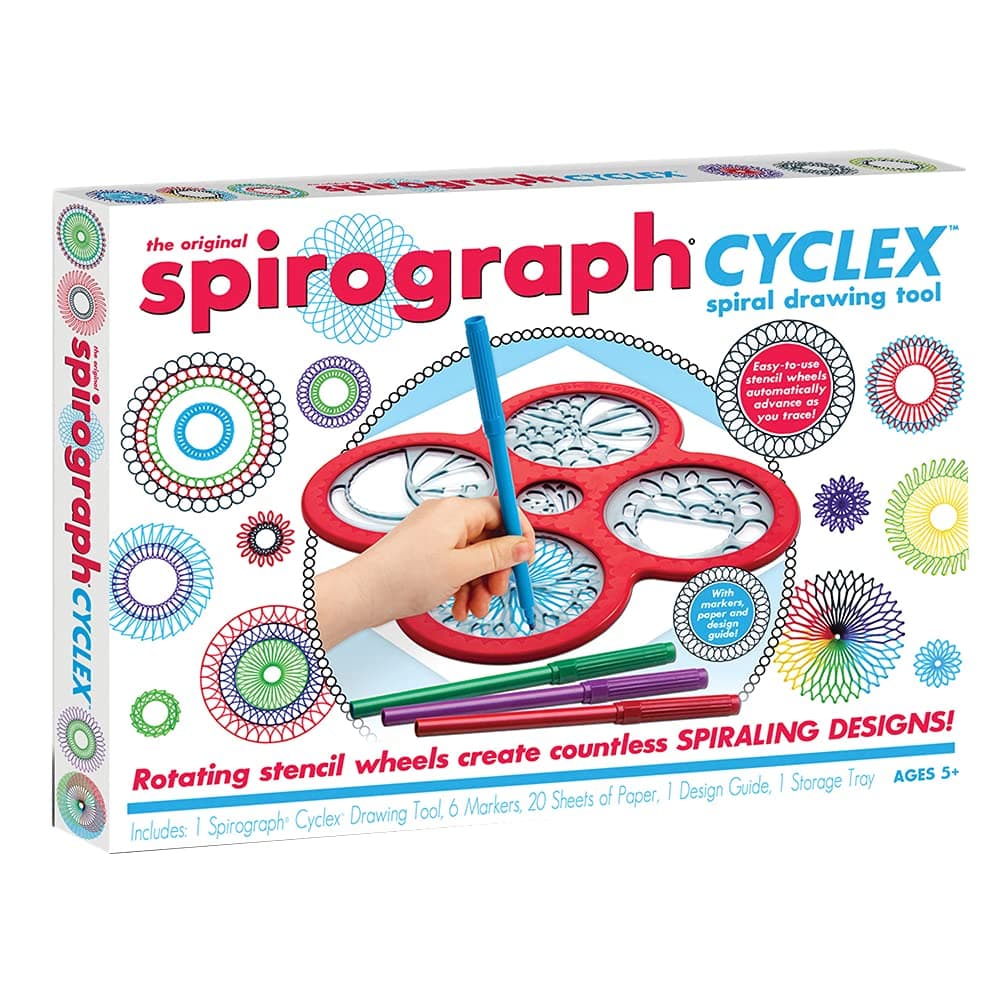 Spirograph – Cyclex Set – Art Kit – Rotating Stencil Wheel Creates Countless Designs – For Ages 8+