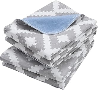 OUTCREATOR® Washable Bed Pads 34" x 56" (Pack of 2), Incontinence Mattress Protector, Anti-Slip Waterproof Underpads for Adults Kids Elderly Pets, Absorbency & Reusable Bedwetting Pads (Gray Geometry)