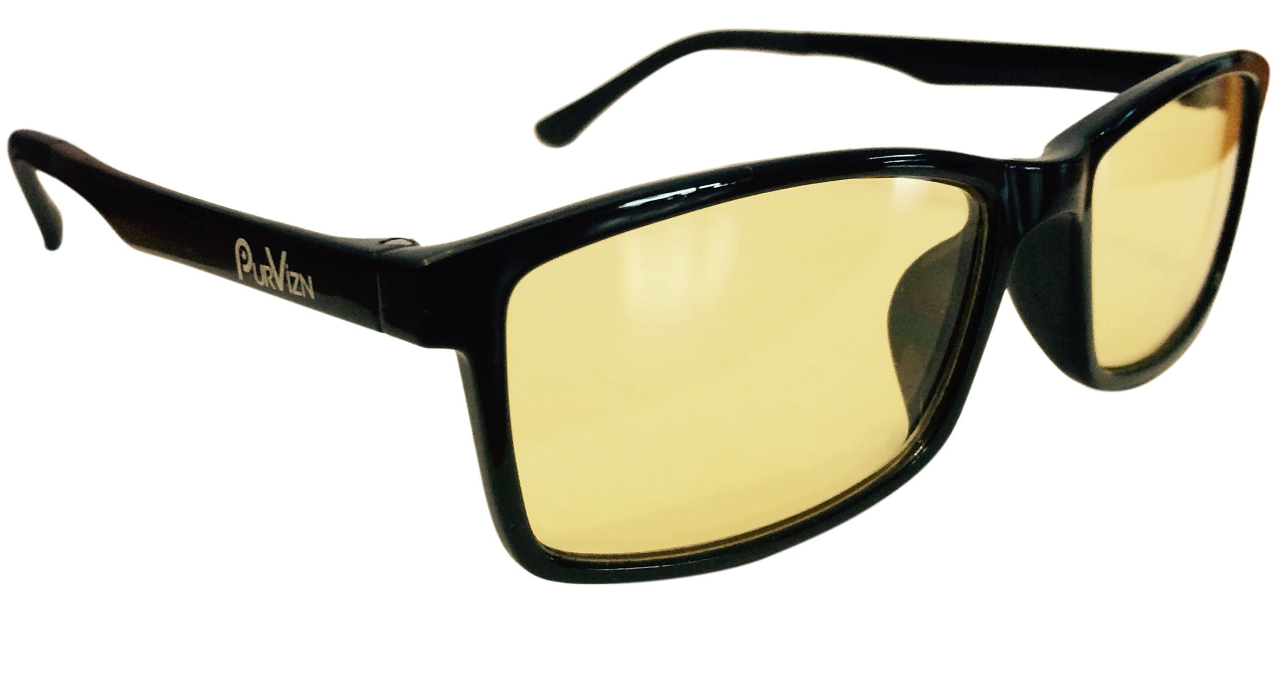 Blue Light Blocking Glasses - Helps With Fluorescent Light and Migraines - Anti Fatigue Reduces Eyestrain from Video Gaming and Working Long Hours - BKOne by PurVizn