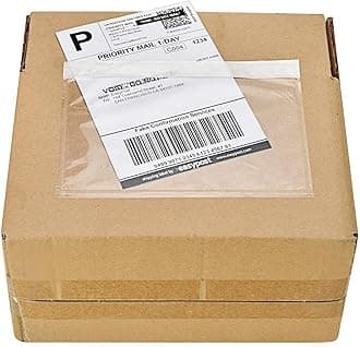 9527 Product 7.5" x 5.5" Clear Adhesive Top Loading Packing List/Shipping Label Envelopes (200 Pack)