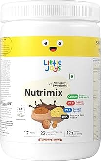 Chocolate Nutrimix 13+ (350g) | Naturally Sweetened with Dates & Jaggery | With 23 Essential Vitamins & Minerals | 12g Protein per Serving | Supports Overall Health & Development | With Ragi, Millet, Almonds & Oats | Chocolate Flavour Nutrition Drink Powder