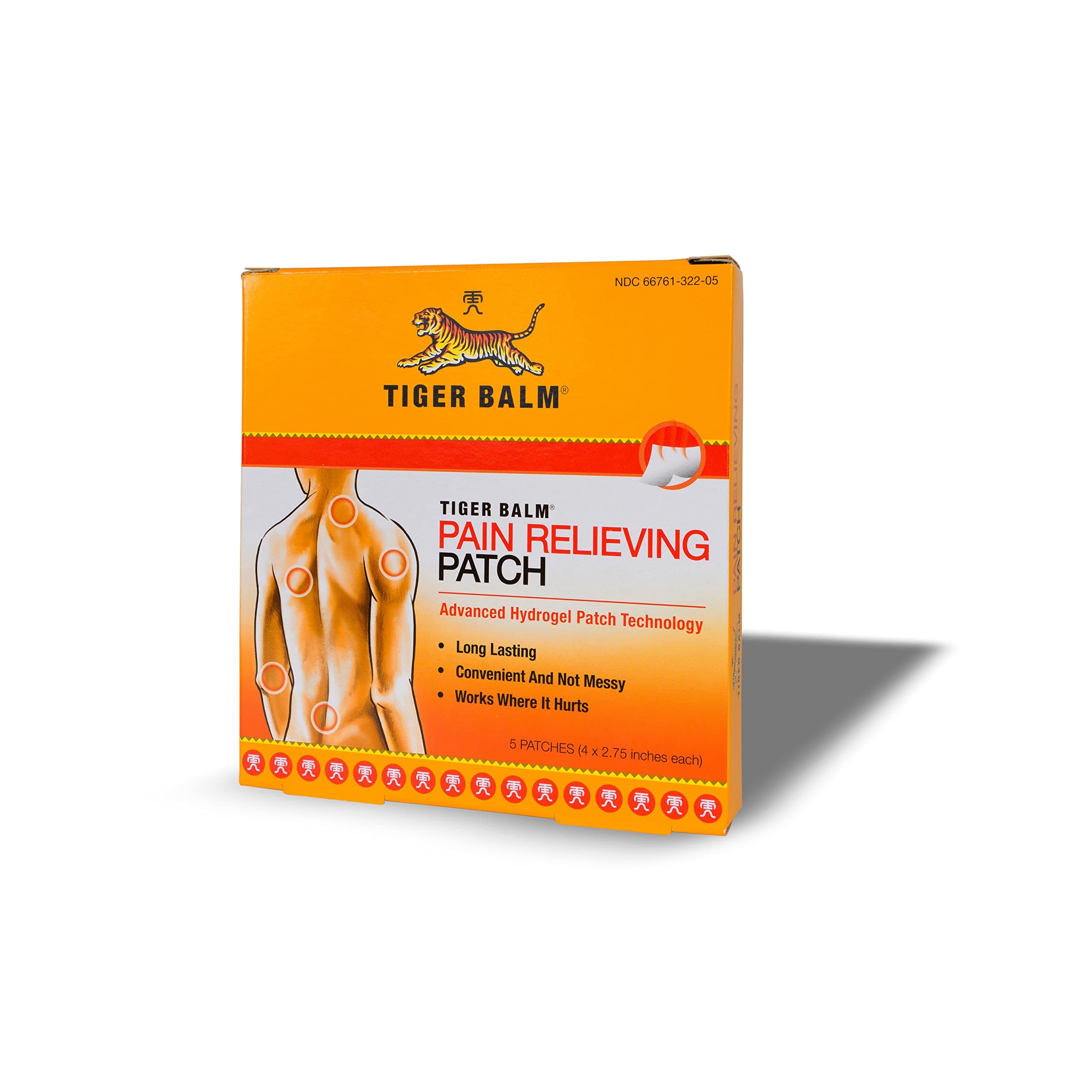Tiger Balm Pain Relieving Patch, 5 Count