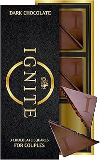 Ignite Dark Chocolate Bars – Premium 60% Cocoa Squares for Couples – Luxurious Dark Chocolate Crafted for Shared Moments, Special Occasions – Ideal for Sharing and Indulging Together – Pack of 1