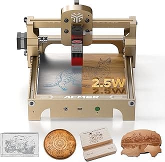 ACMER S1 Laser Engraver for Beginner Mini Laser Engraving Machine for Wood, Leather, Plastic, Laser Class4 (Gold, 2500mW)