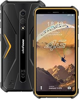 Armor X12 Rugged Smartphone, IP68/IP69K Waterproof Outdoor Phone, Android 13 Unlocked, 6GB RAM 32GB ROM, 5.45" Tough Display, 3-Card Slot 4G SIM Free Mobile Phones 13MP Camera NFC Orange