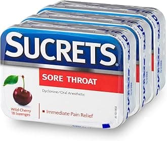 Lozenges, Sore Throat Wild Cherry, 18 ct (Pack of 3)