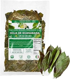 Yerbero - Whole Wildcrafted Dried Graviola Soursop Leaves 1.05oz (30g - 120+ Leaves Per Bag) Hoja De Guanabana Seca, Crafted By Nature | Vacuum Sealed for Freshness | From Mexico | Premium Quality.