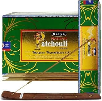 Natural Patchouli Incense Sticks and Incense Stick Holder Bundle Insence Insense Satya Incense