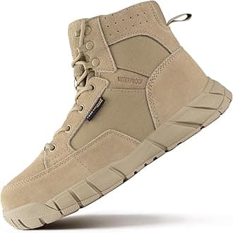 Men's Durable Work Boots 6 Inches Lightweight Waterproof Hiking Boots Suede Leather Tactical Boots