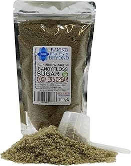 Baking Beauty and Beyond Premium Candy Floss Sugar 100g - Cookies and Cream Flavour