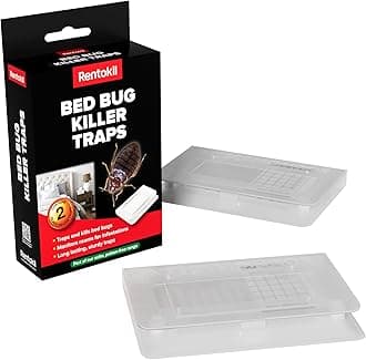 Rentokil Bed Bug Killer Traps - Adhesive Bed Bug Trap, Detect & Monitor Bed Bugs, Ready to Use, Lasts up to 3 Months, Traps and Kills Bed Bugs, 2 Traps for Homeowners, Renters, Landlords