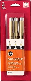 Pigma Micron Pens - Set of 3, Black 08, 10, 12