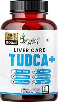 Humming Herbs Liver Care Tudca+ 7 In 1 Formula Blend Of Tudca, L-Arginine, Milk Thistle, Dandelion, Ashwagandha, Panax Ginseng, Astragalus Root-90 Cap, Pack Of 1