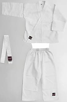 Karate Dress, 417KB Bouncer Karate Dress, Including White Belt, Karate Uniform Made of Light Weight Poly Cotton, Twill Weave, Basic Cut, Elastic Waist, Woven Labels