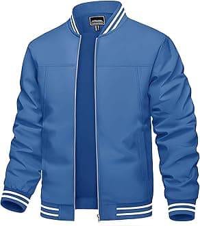 Men's Lightweight Jacket Casual Spring Fall Windbreaker Bomber Zip Up Coat With Pocket