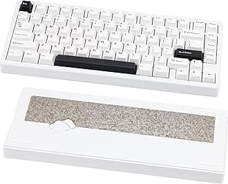WOBKEY Rainy 75 CNC Aluminum HMX/JWK/Cocoa Switches Triple-Mode Connectivity Mechanical Keyboard with Superior Acoustics, RGB/FR4/Silver SUS304/7000mAh/Cocoa Switch (Pro - Luna)