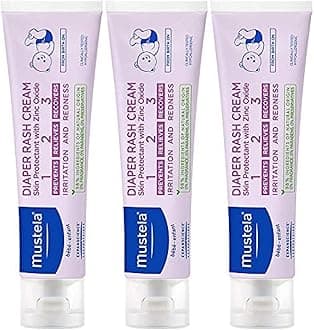 Mustela Baby Diaper Rash Cream 123 - Skin Protectant with Zinc Oxide - Fragrance Free & Paraben Free - with 98% Natural Ingredients - Various Packaging