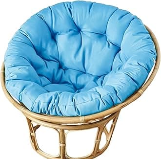 Garden Round Papasan Chair Cushion | Water Resistant Indoor Outdoor Hammock Rattan Swing Seat Pad | Comfy Tufted Patio Furniture Cushions | Hanging Egg Chair Pads