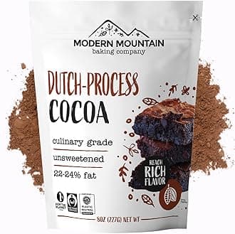 Cocoa Powder (8 Oz) Dutch Processed Powder, Sugar Free, Extra Rich Flavor, 22-24% Fat, Premium Cooking Grade, Non-Gmo, Fair Trade Certified, P
