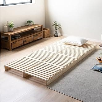 EMOOR Pallet Bed Slats 8 Pieces (Single) Pine Wood Natural, Japanese Futon Mattress Floor Sleeping Tatami Mat