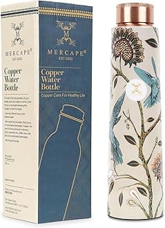 100% Pure Copper Water Bottle | Leak Proof, Durable & Rust Proof | Non-Toxic & BPA Free Bottles | Eco Friendly Water Bottle (950 ml) (Pack of 1)