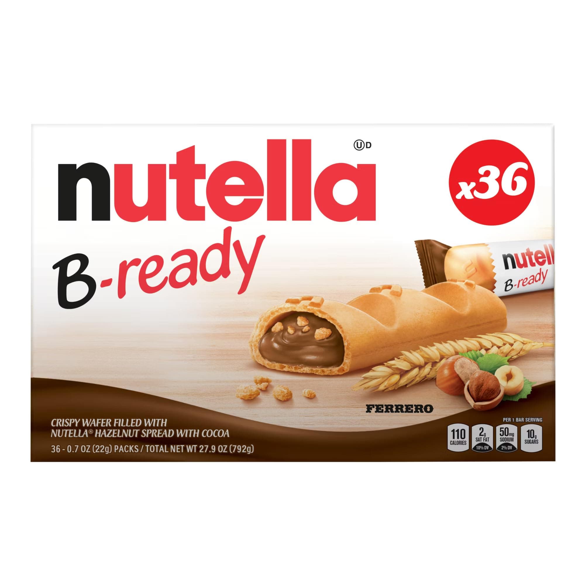 Nutella B-Ready, 36 ct,1.74 lbs