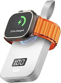 kedofa Portable Charger for Apple Watch Wireless: 2500mAh Power Bank with Magnetic Charger for Apple Watch Series 9 8 7 6 5 4 3 2 1 SE UItra UItra 2 and Phone (White)