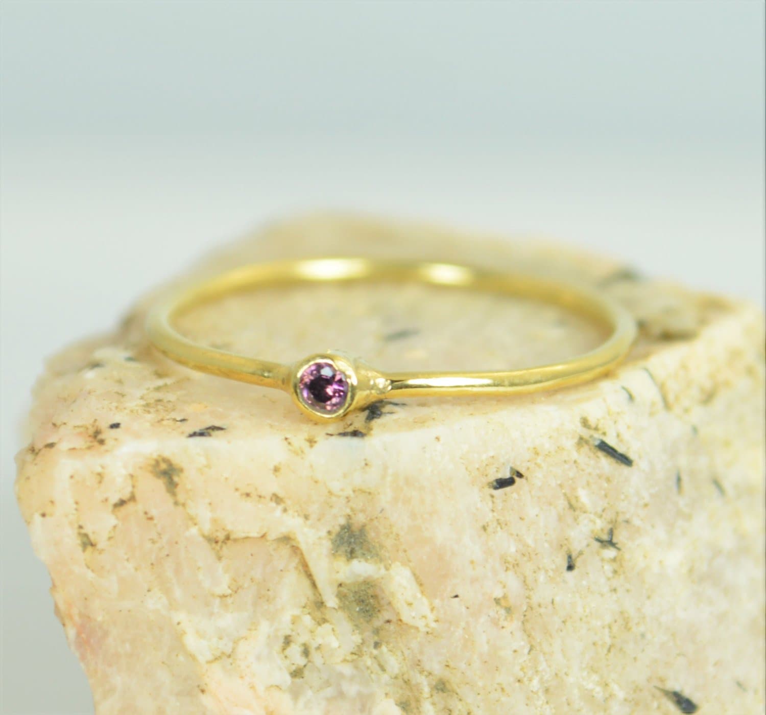 Tiny Solid Gold Alexandrite Ring