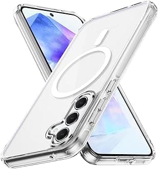 Lunivop for Samsung Galaxy A55 5G Case Hard [Compatible with Magsafe ] Yellowing Resistant Magnetic Cover Clear para A 55 6.6 inch Rugged Best Phone Cases Clear