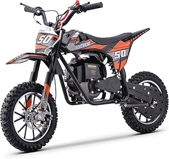 Gas Dirt Bike, Kids Dirt Bike, 40cc 4-Stroke Gas Powered Kids Motorcycle with Mountain Tire, Suspensions, 19Mph Disc Brakes Mini Bike, NO Oil Mix Required (Orange)