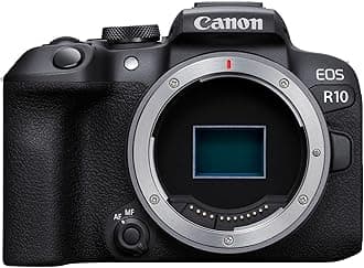 EOS R10 Mirrorless Camera (Body Only) - Compact Digital Camera - Dual Pixel CMOS AF II & 4K Video up to 60p - For Travel & Vlogging - Bluetooth WiFi & USB C - Loved For Exploring Wherever You Go