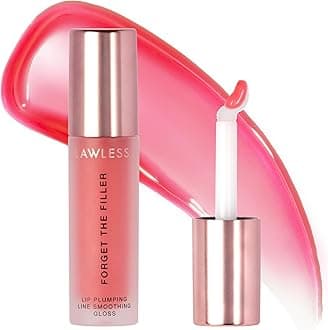 Lawless Forget the Filler Lip Plumping Line Smoothing Gloss - Cherry Vanilla - Premium Volumizing Lip Gloss with Natural Ingredients Designed to Plump, Firm, and Hydrate Lips 0.11 oz