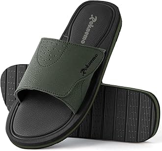 - Mens Slide Sandals Adjustable Athletic Casual Comfort Lightweight Open Toe Slides Sport Sandals with Memory Foam Soft Cushion Footbed